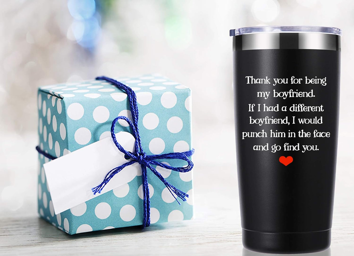 Thank You for Being My Boyfriend 20 OZ Tumbler.Valentines Day Gifts.Dating,Anniversary,Birthday,Christmas Gifts for Boyfriend,Husband,Fiance,Men,Naughty Sexy Beast Travel Mug(Black)