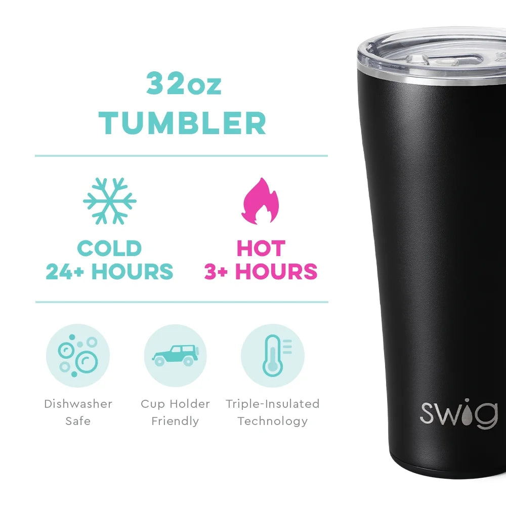 32Oz Tumbler | Insulated Stainless Steel Travel Tumbler | Black