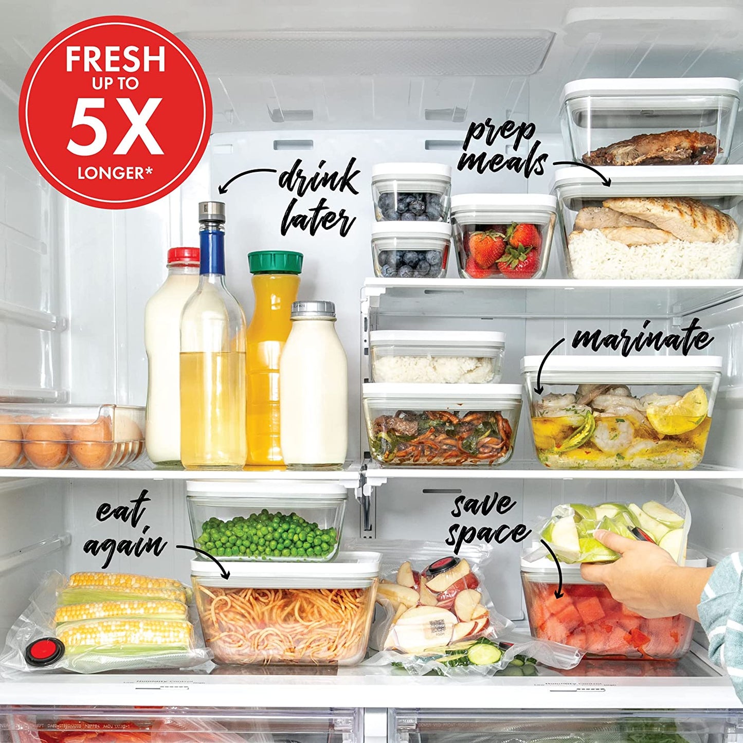 ZWILLING Fresh & save Glass Large Airtight Food Storage Container, Meal Prep Container, Food Saver