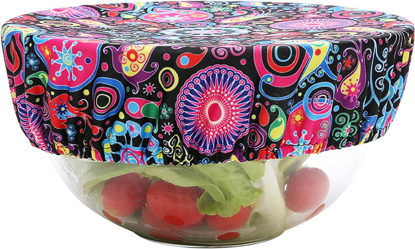 Wegreeco Elastic Reusable Bowl Covers for Bread Proofing, Fabric Cloth Sourdough Bowl Covers for Proofing - Set of 3, Bloom