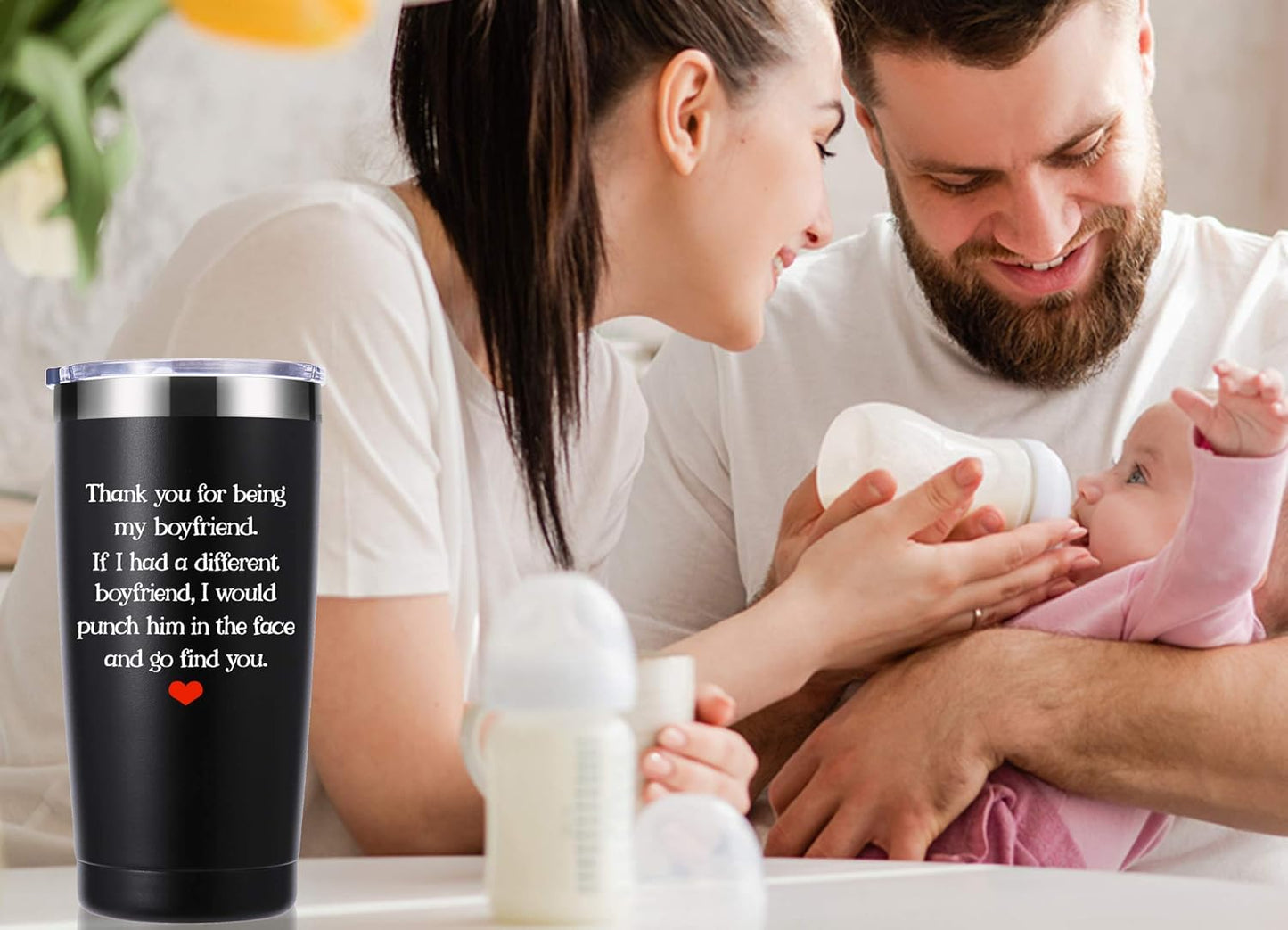 Thank You for Being My Boyfriend 20 OZ Tumbler.Valentines Day Gifts.Dating,Anniversary,Birthday,Christmas Gifts for Boyfriend,Husband,Fiance,Men,Naughty Sexy Beast Travel Mug(Black)