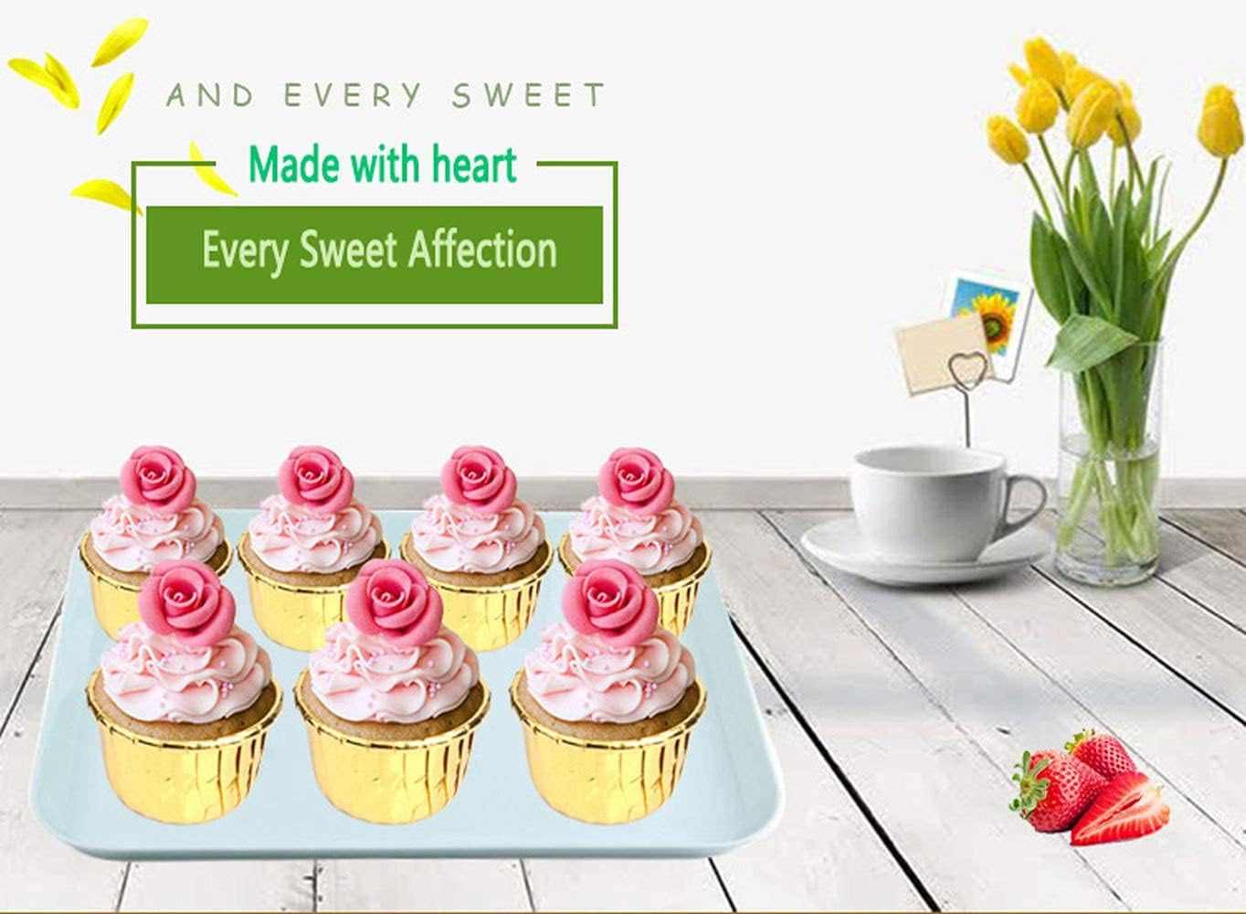 Aluminum Foil Cupcake Cups Cupcake Liners 100Pcs Disposable Ramekin Muffinbaking Cups Little Foil Cups Cupcake Ramekin Holder Cups Ramekins for Baking Foil Baking Cups