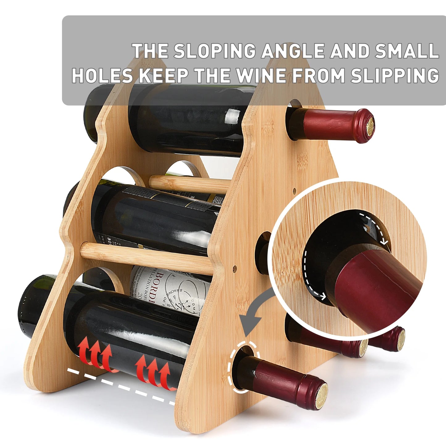 Wine Rack,6 Bottle Wine Rack for Dining Tables, Wine Holder for Furniture Decoration