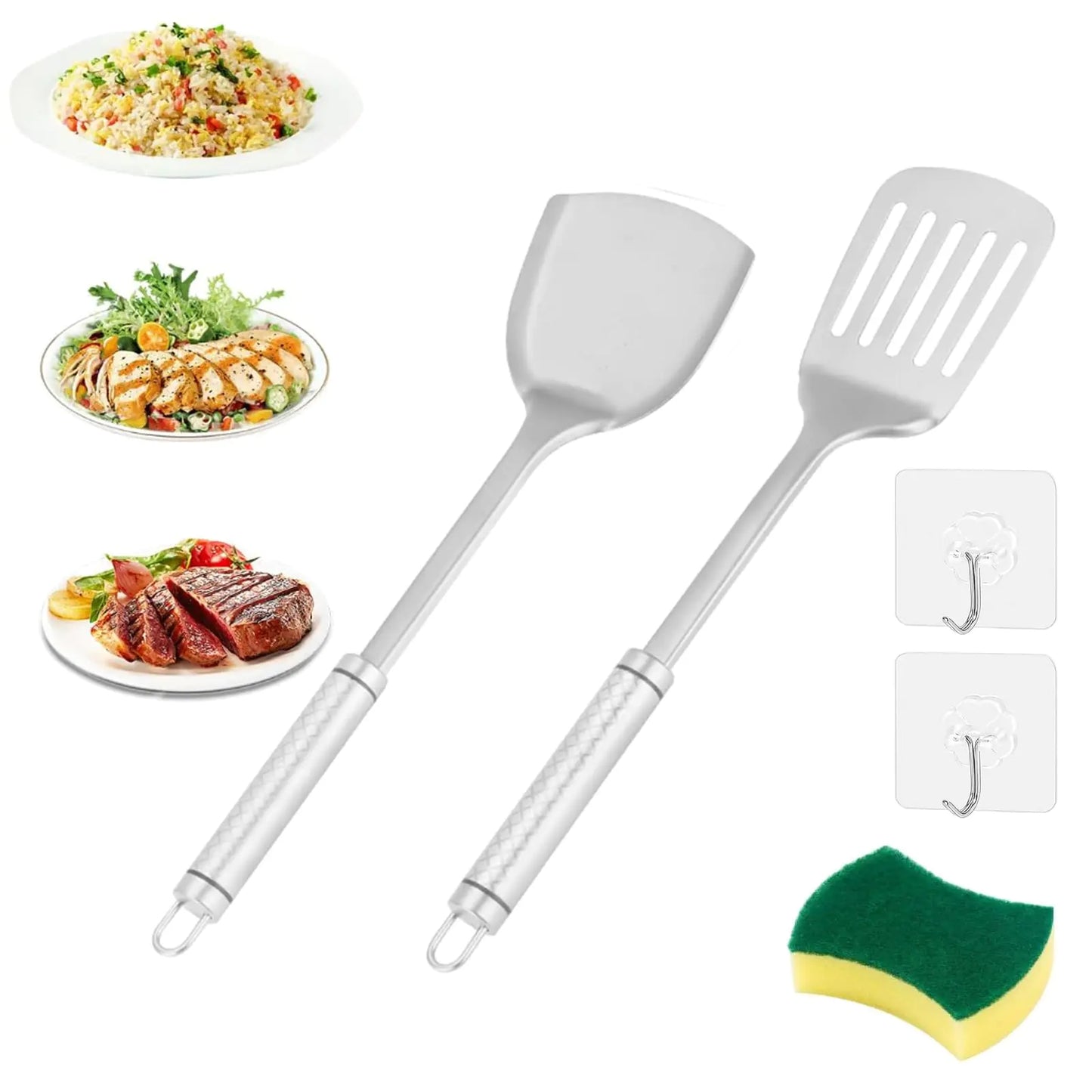 Taima 100% Pure Titanium Spatula 2024 New Titanium Kitchen Cooking Utensils Set Spatulas Set Cooking Shovel Wok Spatula Long Handle Shovel (BC)