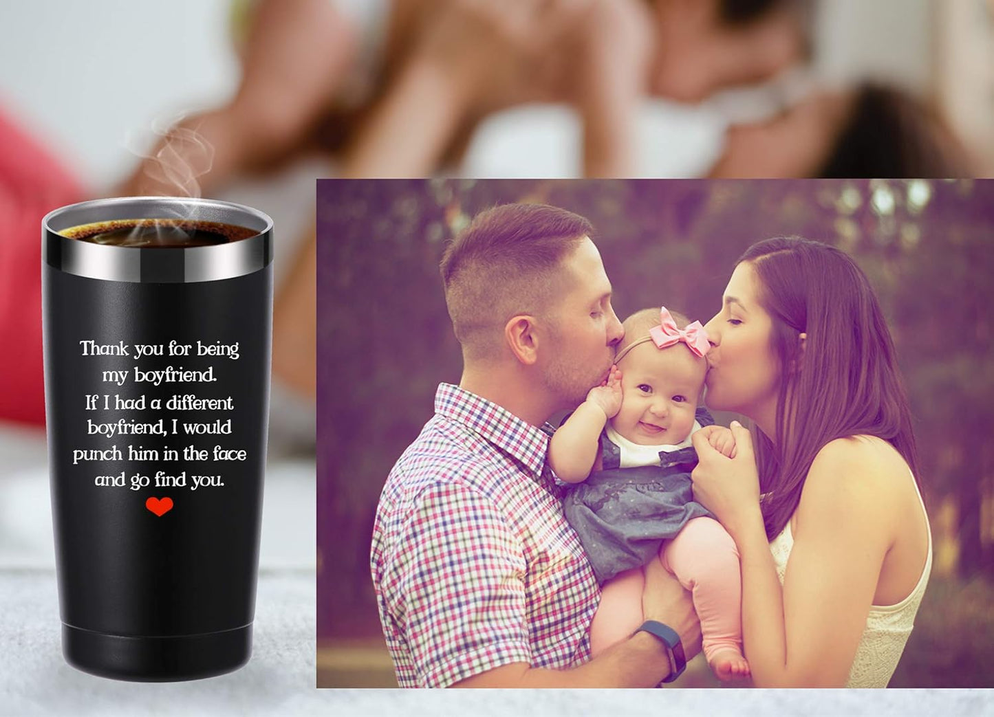 Thank You for Being My Boyfriend 20 OZ Tumbler.Valentines Day Gifts.Dating,Anniversary,Birthday,Christmas Gifts for Boyfriend,Husband,Fiance,Men,Naughty Sexy Beast Travel Mug(Black)