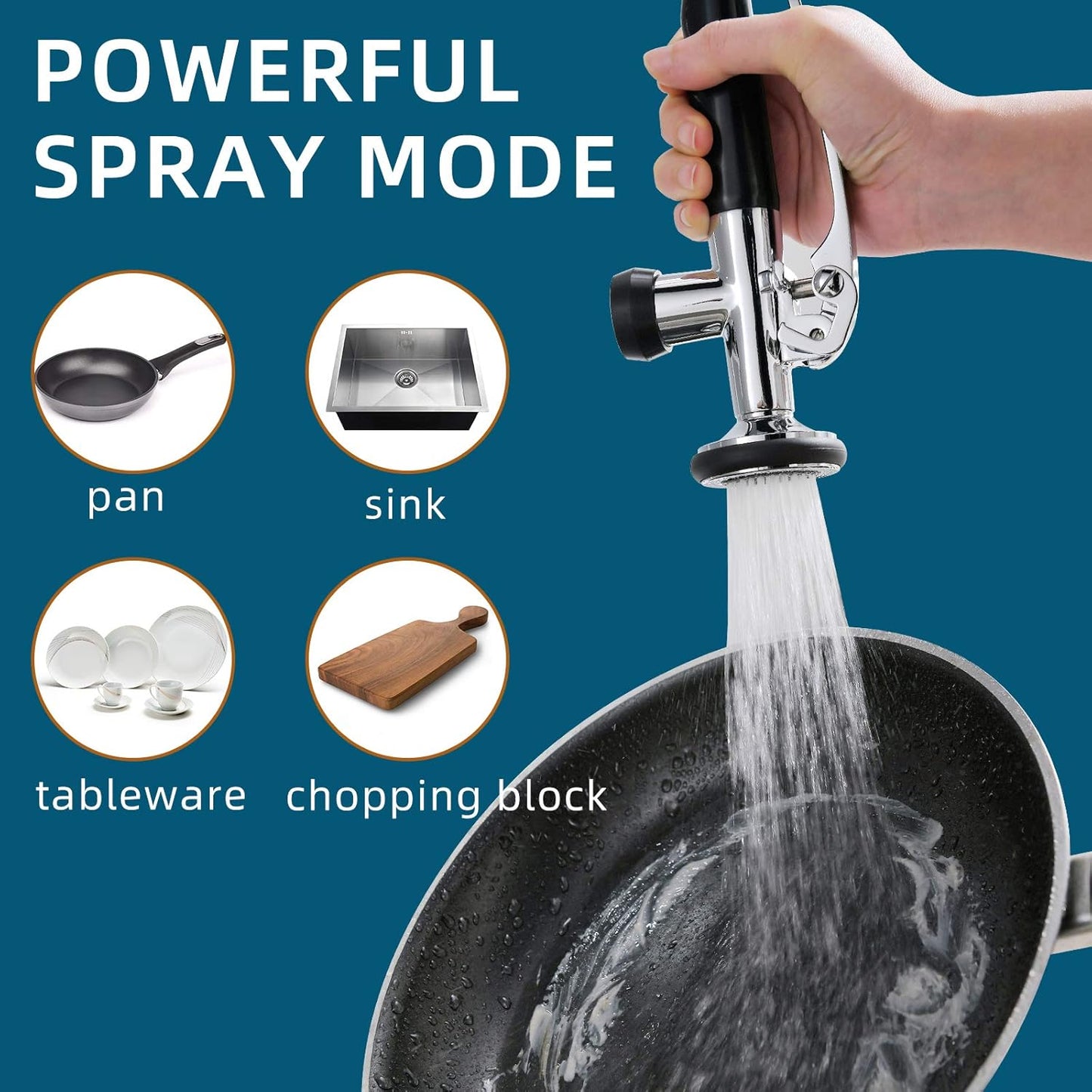 Fapully Chrome Kitchen Faucet with Sprayer,Commercial Single Handle Pull down Kitchen Sink Faucet