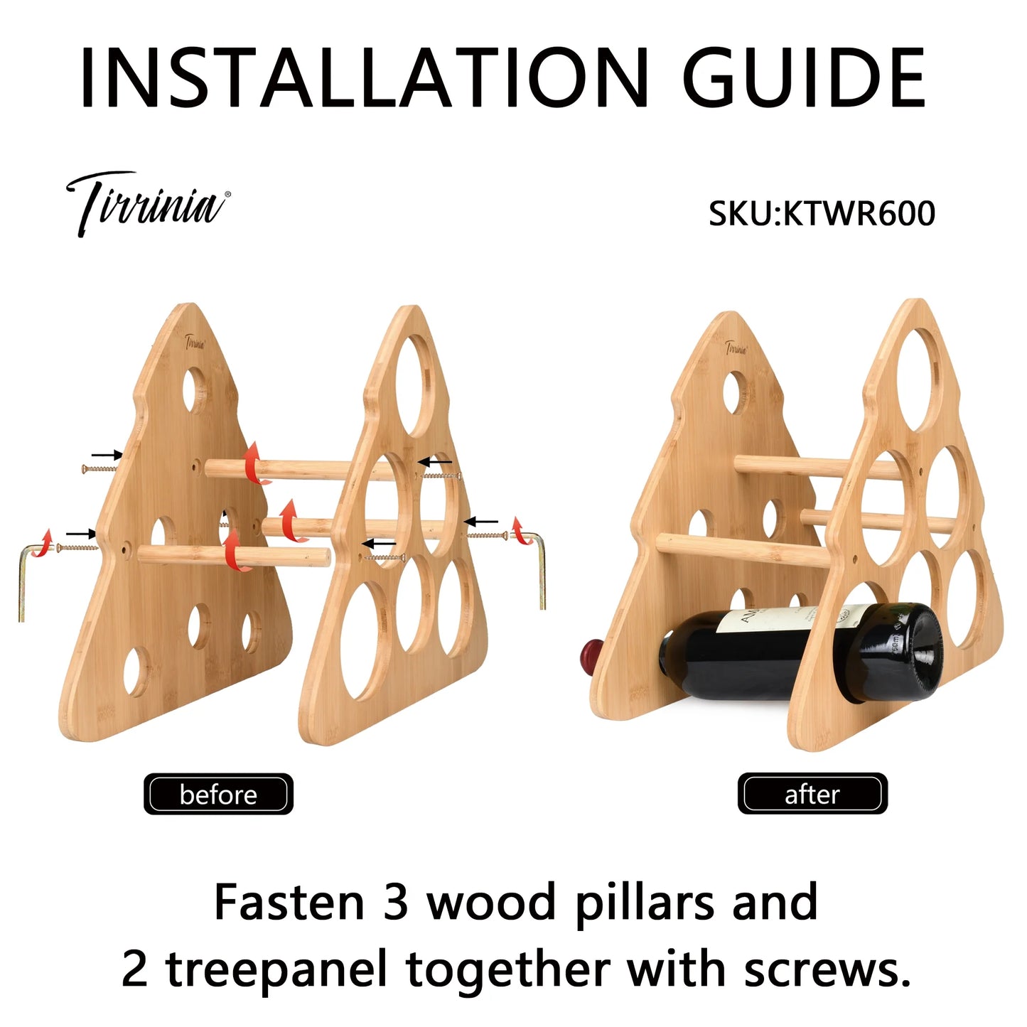 Wine Rack,6 Bottle Wine Rack for Dining Tables, Wine Holder for Furniture Decoration
