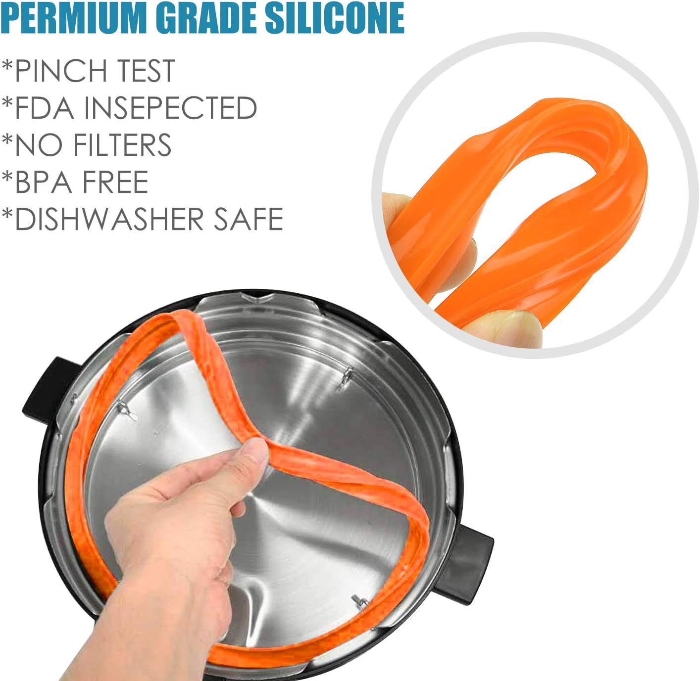 STYDDI 4 Pack 6Qt Silicone Sealing Ring for Instant Pot, Replacement Seal Gasket for Instant Pot 6 Quart Model, Fits Duo 6 Quart, Lux 6 Quart, Duo plus 6 Quart, Ultra 6 Quart, Nova 6 Quart