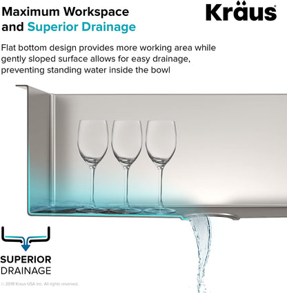 KRAUS 30-Inch 16 Gauge Standart PRO Kitchen Sink Combo Set with Bolden 18-Inch Kitchen Faucet and Soap Dispenser, Chrome KHU100-30-1610-53CH