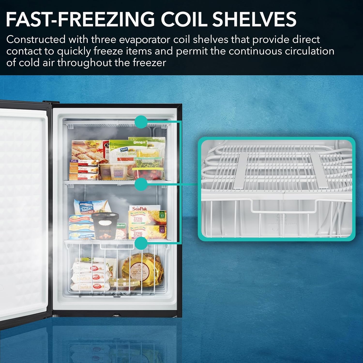 Whynter CUF-301SS Energy Star 3.0 Cubic Feet Upright Freezer, 21" D X 19.5" W X 33.5" H, 3, Stainless Steel