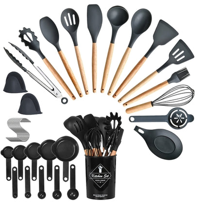 4 Colors Options -- Set Of 35Pcs Kitchen Cooking Utensils Set Spatula
