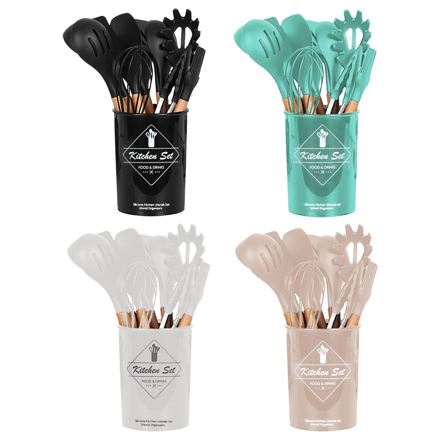 4 Colors Options -- Set Of 35Pcs Kitchen Cooking Utensils Set Spatula