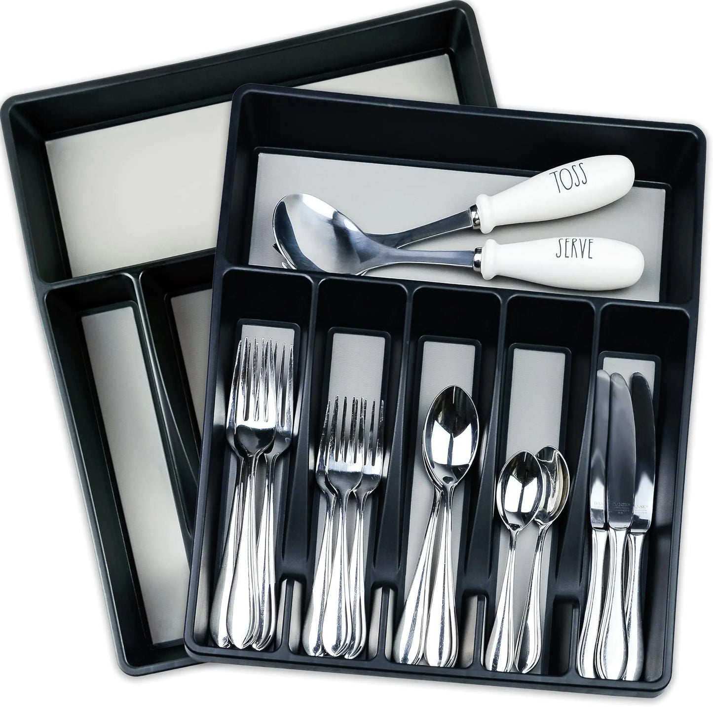 Galashield Silverware Organizer for Kitchen Drawers Flatware Utensils and Cutlery Tray (Pack of 2)