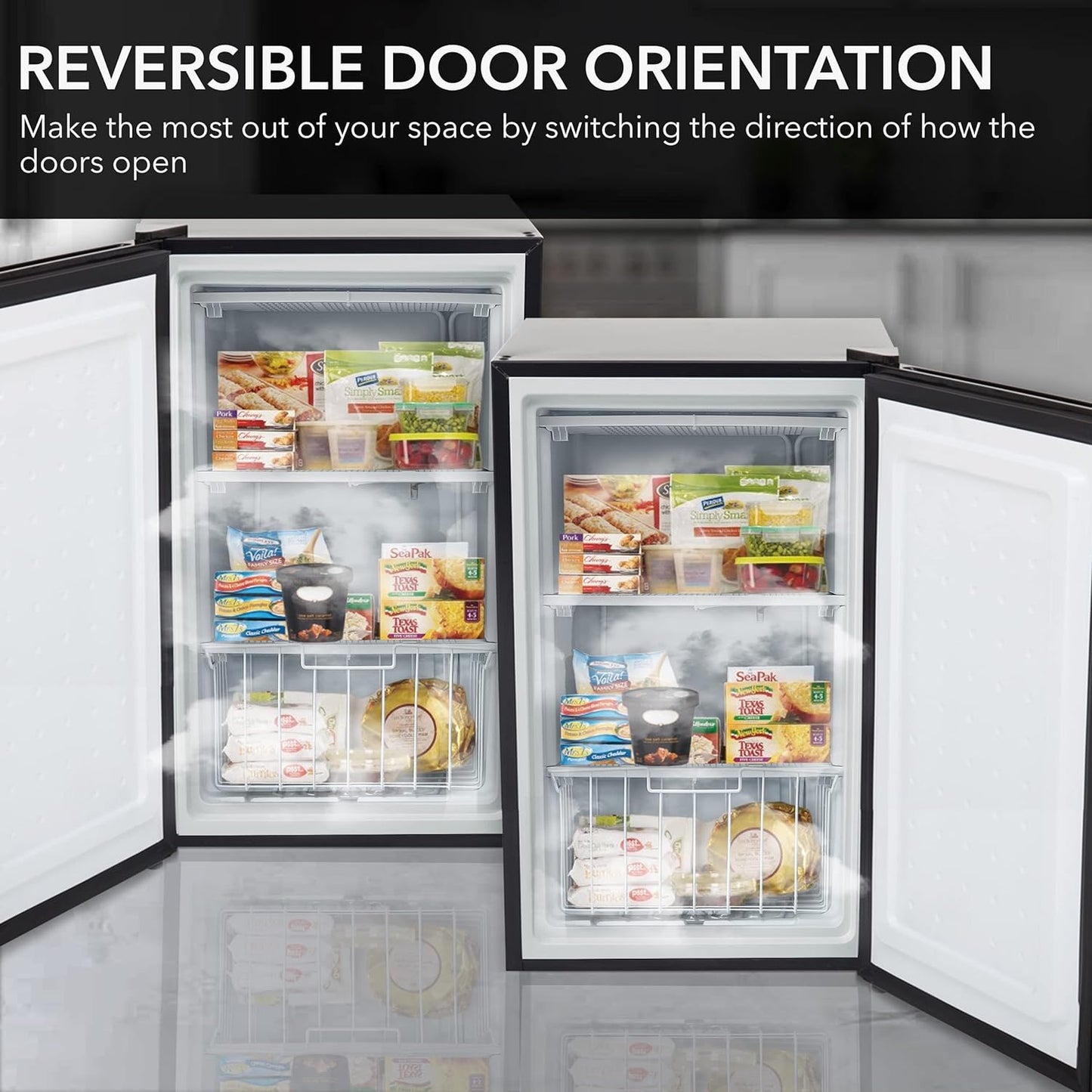 Whynter CUF-301SS Energy Star 3.0 Cubic Feet Upright Freezer, 21" D X 19.5" W X 33.5" H, 3, Stainless Steel