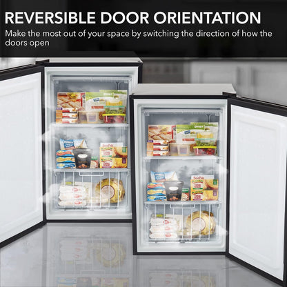 Whynter CUF-301SS Energy Star 3.0 Cubic Feet Upright Freezer, 21" D X 19.5" W X 33.5" H, 3, Stainless Steel
