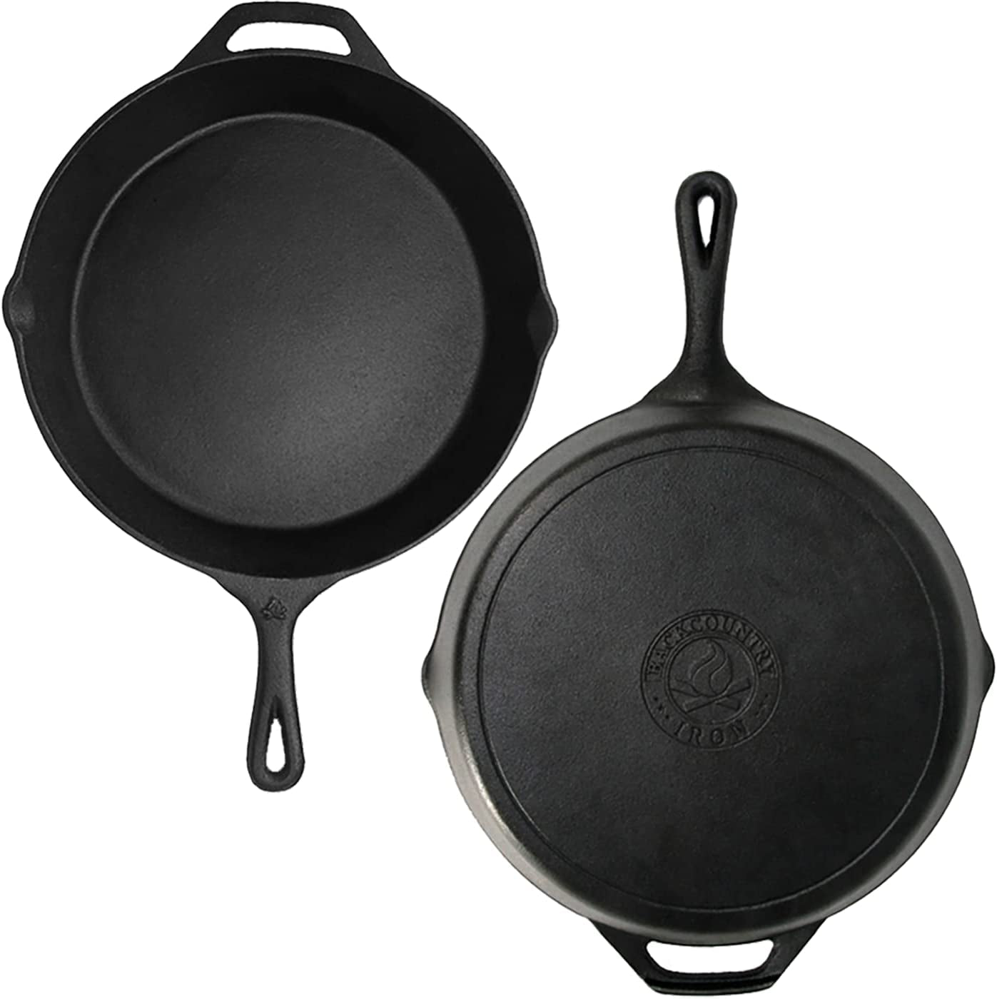 Backcountry Iron 12 Inch round Large Pre-Seasoned Cast Iron Skillet