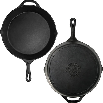 Backcountry Iron 12 Inch round Large Pre-Seasoned Cast Iron Skillet