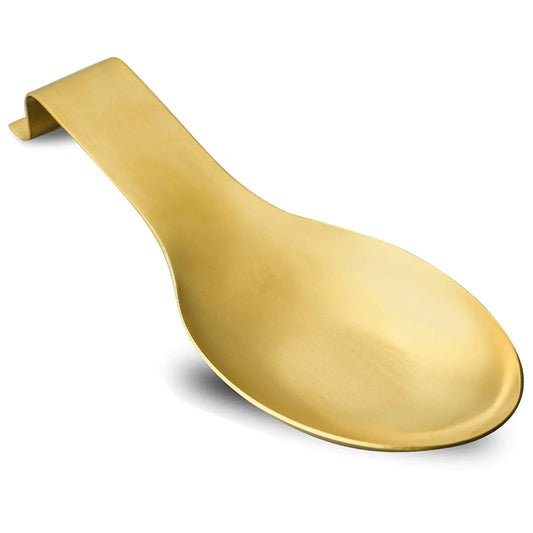 Stainless Steel Spoon Rest VOJACO Gold Spoon Rest for Kitchen Counter Stove Top Spatula Ladle Spoon Cooking Utensils Holder Gold Kitchen Accessories Dishwasher Safe