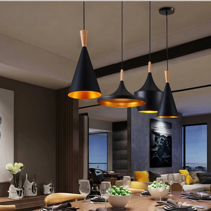 Modern Pendant Lights E27 Loft Style Kitchen Dining Room Living Lamp Aluminum Restaurant Fixtures LED Hanging Lighting