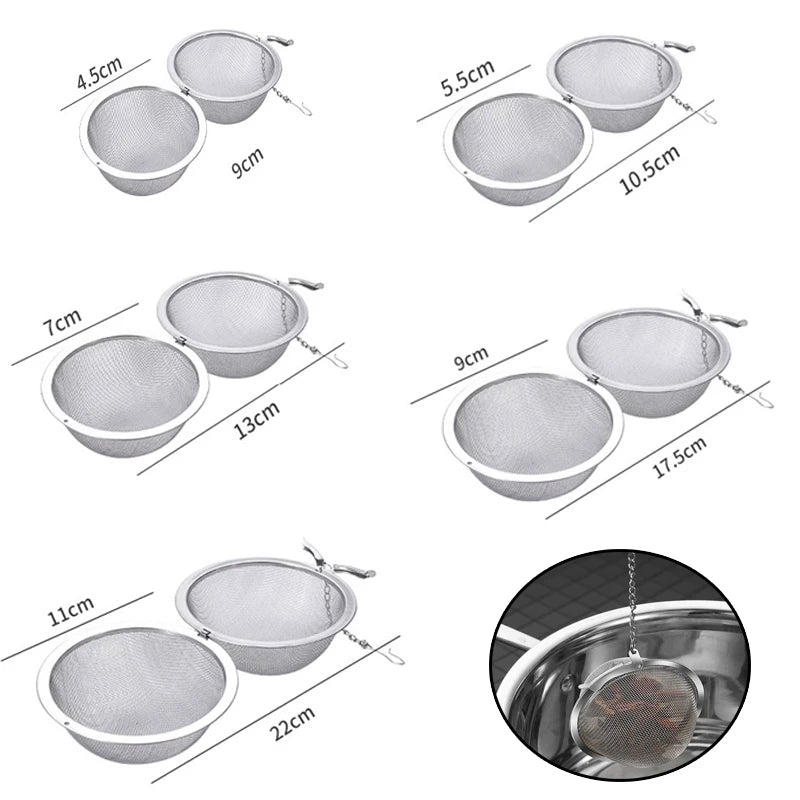 5pcs~1pcs Stainless Steel Spice Tea Ball Tea Infuser Sphere Locking  Strainer Mesh Infuser Tea Filter Strainers Kitchen Tools