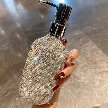 Bling Rhinestones Soap Shampoo Dispenser Storage Bottle Shower Gel Empty Bottle Refillable Lotion Hand Sanitizer Press Dispenser