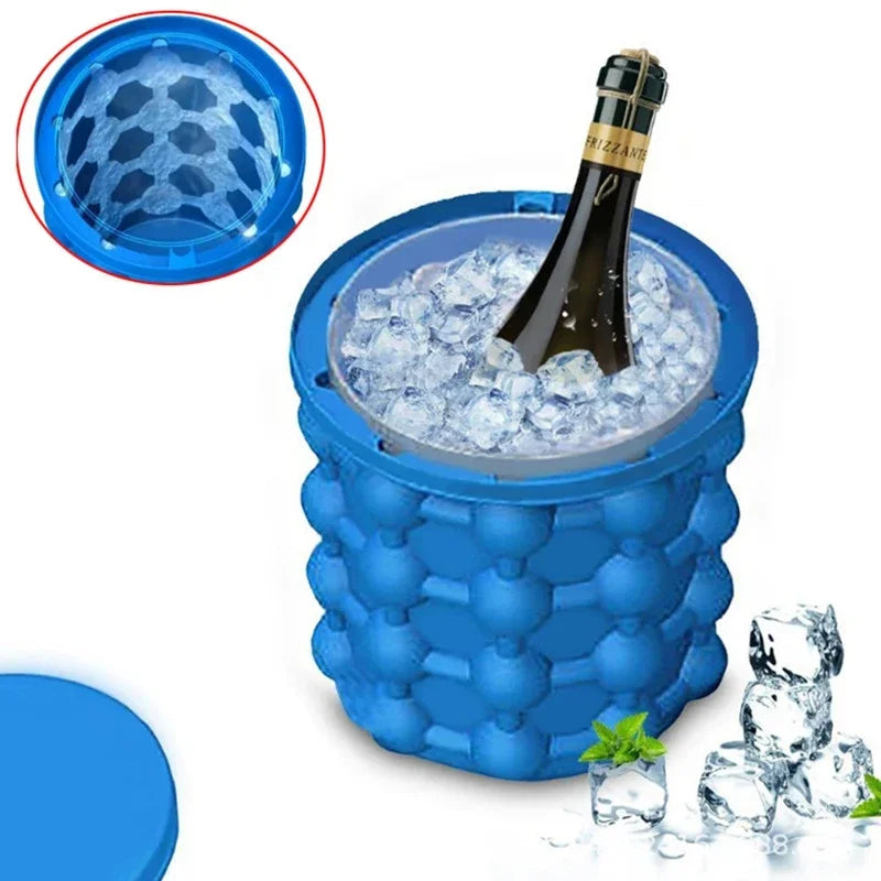 Ice Cube Mold Silicone Ice Cube Maker Tray Portable Bucket Wine Drinking Whiskey Freeze Ice Cooler Beer Cabinet Kitchen Tools