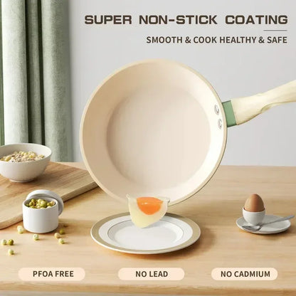 Home Kitchen 8inch(20cm) Frying Pan Nonstick Toxin Free Cookware Fried Egg Sandwich Steak Stir Fry Gourmet Multipurpose Pots