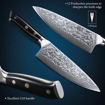 F.YOUNG 8 Inch Professional Chef's Knives Japanese 67 Layer Damascus Steel VG10 Core Super Sharp Meat Vegetable Kitchen Knife