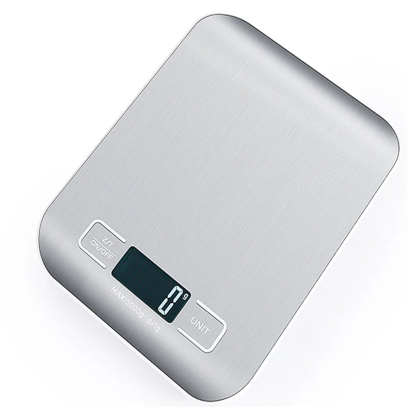 10/5Kg Kitchen Digital Scales Stainless Steel Weighing for Food Diet Postal Balance Measuring LCD Precision Electronic Scales