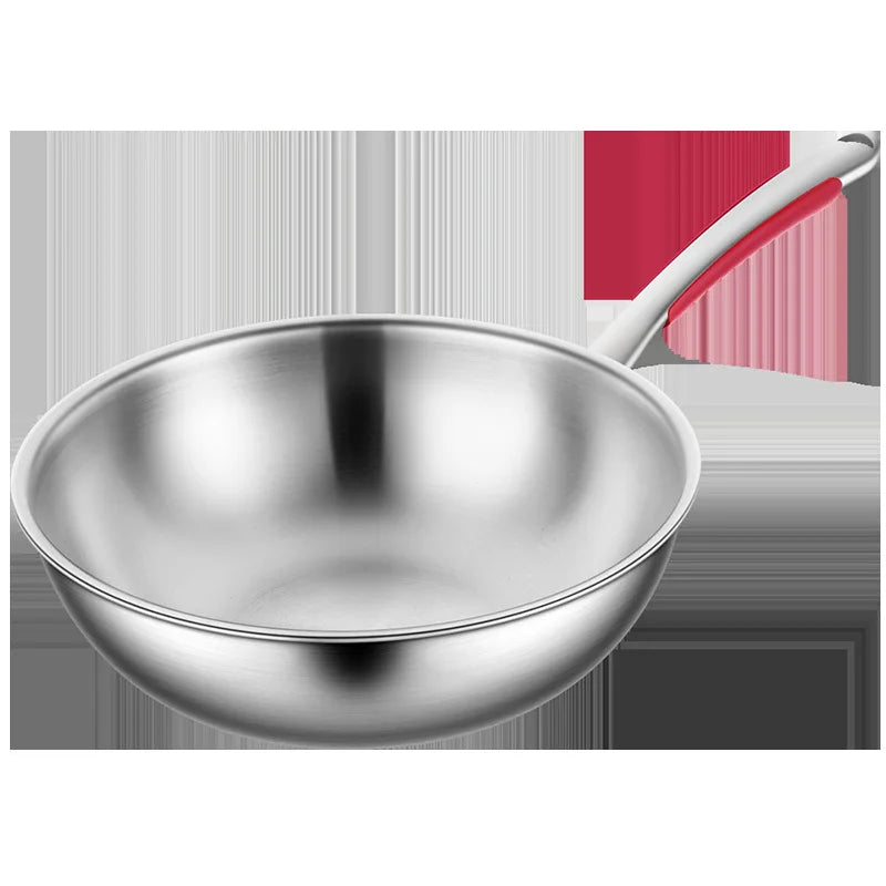 German Non Stick Pot, 316 Stainless Steel Induction Cooker Gas Universal Uncoated Household Stir Fry Pot