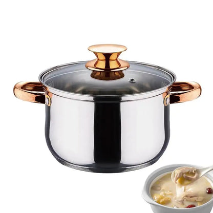 Pot for Cooking Nonstick Cooking Pot with Lid Multipurpose Pots Stainless Steel Stock Pot Thick & Safe Cook Pot household Pan