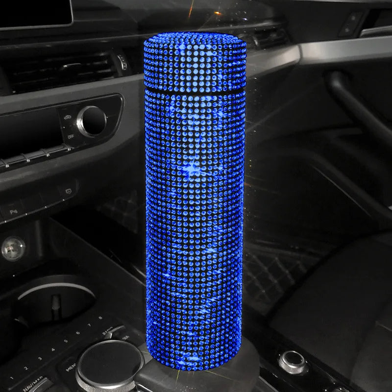 SCAONORCH 500ml Diamond Thermos Bottle Stainless Steel Water Bottle Bling Rhinestones Vacuum Flasks Coffee Cup Car Tumbler