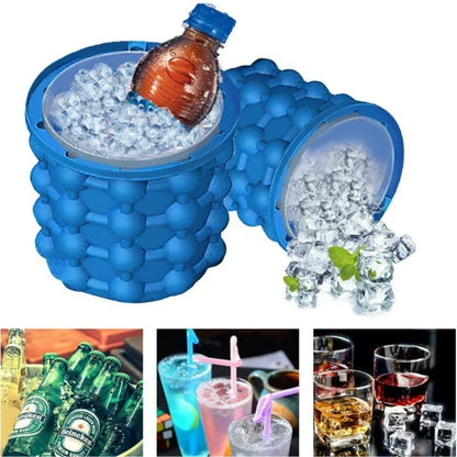 Ice Cube Mold Silicone Ice Cube Maker Tray Portable Bucket Wine Drinking Whiskey Freeze Ice Cooler Beer Cabinet Kitchen Tools