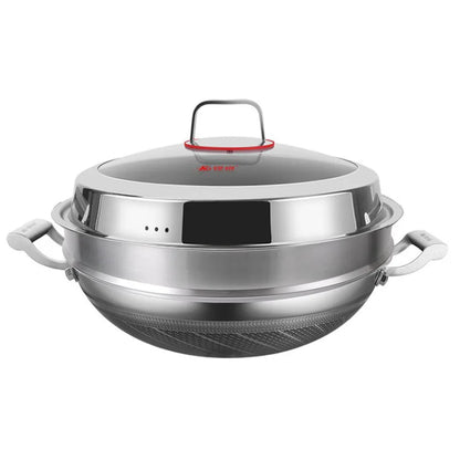 316 Stainless Steel Double Ear Fryer, Honeycomb Non Stick Pot, Gas Stove, Induction Cooker, Universal Cookware