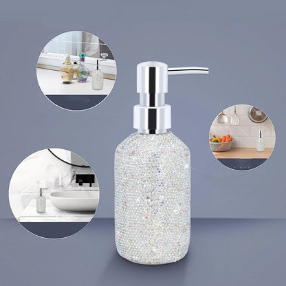 Bling Rhinestones Soap Shampoo Dispenser Storage Bottle Shower Gel Empty Bottle Refillable Lotion Hand Sanitizer Press Dispenser