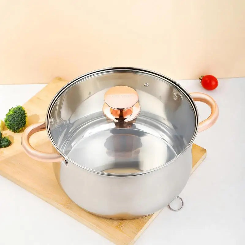 Pot for Cooking Nonstick Cooking Pot with Lid Multipurpose Pots Stainless Steel Stock Pot Thick & Safe Cook Pot household Pan