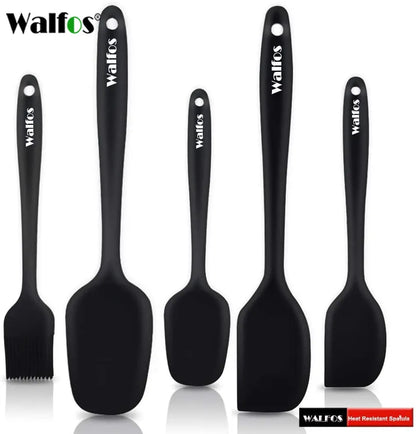 WALFOS utensilios de cocina herramientas de cocina juego de espátula de silicona cuchara espátulas para pastel para cocinar hornear y mezclar 