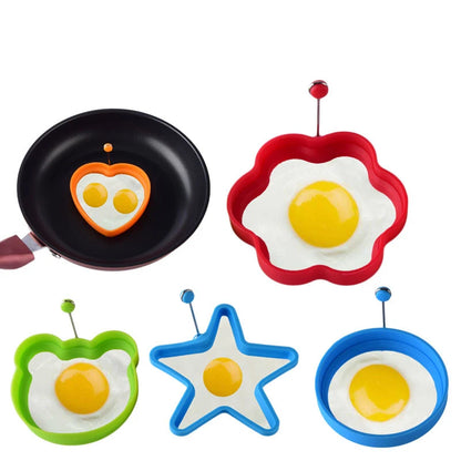 1Pc Silicone Egg Mold Non Stick Egg Cooking Ring Form With Handles Pancakes Maker Moulds Breakfast Sandwich Cooker Kitchen Tools