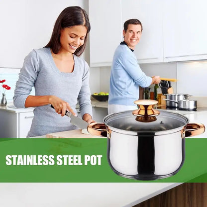 Pot for Cooking Nonstick Cooking Pot with Lid Multipurpose Pots Stainless Steel Stock Pot Thick & Safe Cook Pot household Pan