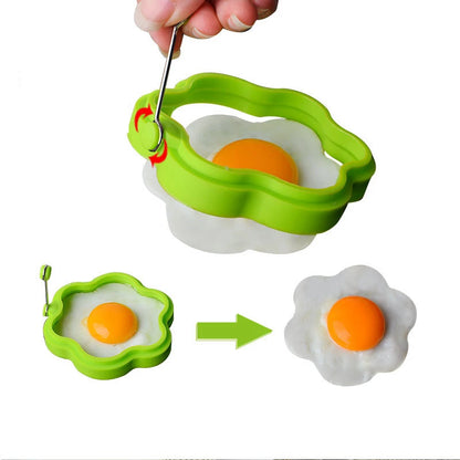 1Pc Silicone Egg Mold Non Stick Egg Cooking Ring Form With Handles Pancakes Maker Moulds Breakfast Sandwich Cooker Kitchen Tools