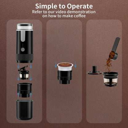 2024 New Electrice Coffee Maker Capsule Ground Coffee Brewer Portable Coffee Machine Fit Coffee Powder and Coffee Capsule