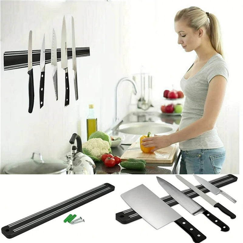 A Magnetic Wall Mounted Knife Holder, Storage Rack for Kitchen Utensils, Warehouse Tools, and Kitchen Small Tools