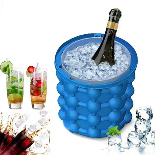 Ice Cube Mold Silicone Ice Cube Maker Tray Portable Bucket Wine Drinking Whiskey Freeze Ice Cooler Beer Cabinet Kitchen Tools