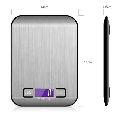 10/5Kg Kitchen Digital Scales Stainless Steel Weighing for Food Diet Postal Balance Measuring LCD Precision Electronic Scales