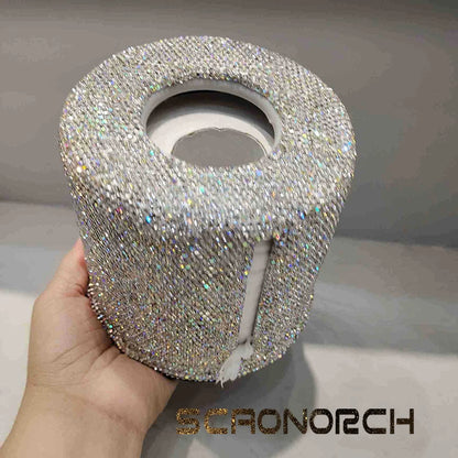 Shiny Rhinestone Roller Tissue Box Circular Roll Paper Office Living Room Bedroom Tissue Storage Box Bathroom Accessories