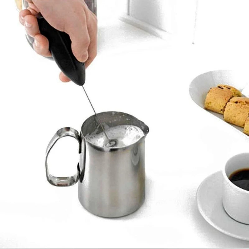 Handheld Milk Foamer Mini Electric Milk Foamer Stainless Steel Egg Beater Milk Drink Coffee Whisk Mixer  Kitchen Whisk Tools