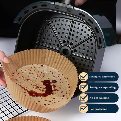 5/50pcs Air Fryer Paper Liner Non-stick Air Fryer Parchment Paper Liners Baking Paper Filters For Kitchen Airfryer Micro-wave