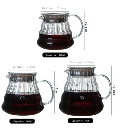 Cafeteira Coffee Pot Striped Filter Coffee Maker Hand Brew  Striped  Maker,Sharing Pot, Kettle Jug