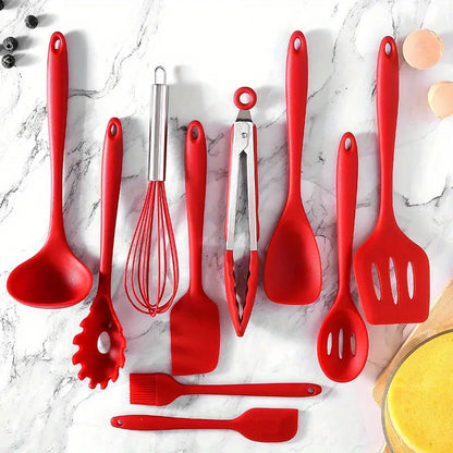 10pcs Heat Resistant Silicone Kitchen Utensil Set