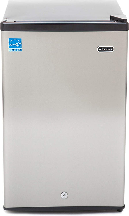 Whynter CUF-301SS Energy Star 3.0 Cubic Feet Upright Freezer, 21" D X 19.5" W X 33.5" H, 3, Stainless Steel